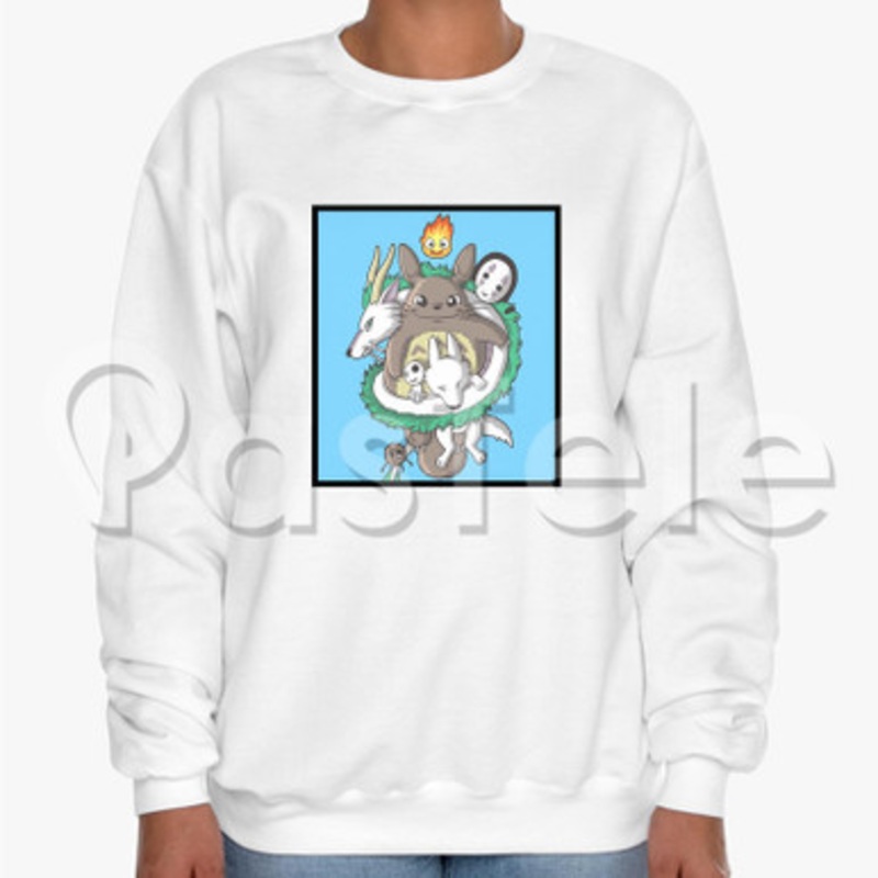 Studio Ghibli Custom Unisex Crewneck Sweatshirt Cotton Polyester Fabric Sweater