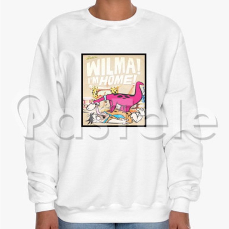 The Flintstones Home Custom Unisex Crewneck Sweatshirt Cotton Polyester Fabric Sweater