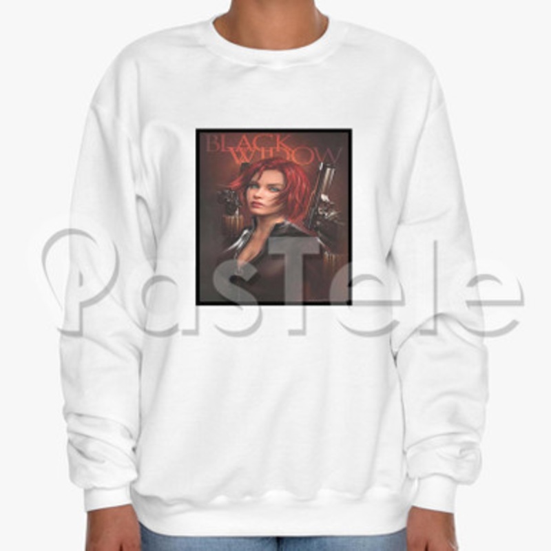Black Widow 2 Custom Unisex Crewneck Sweatshirt Cotton Polyester Fabric Cloth