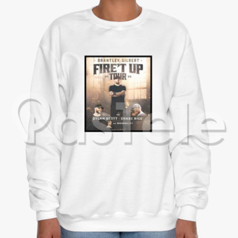 Brantley Gilbert Fire t Up Tour Custom Unisex Crewneck Sweatshirt Cotton Polyester Fabric Cloth