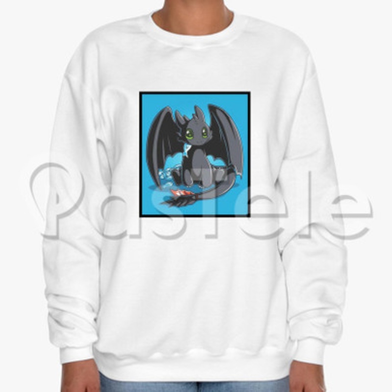 Cute Toothless Custom Unisex Crewneck Sweatshirt Cotton Polyester Fabric Cloth
