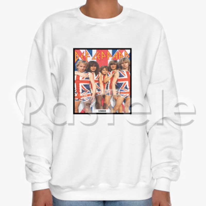 Def Leppard Union Jack Custom Unisex Crewneck Sweatshirt Cotton Polyester Fabric Cloth