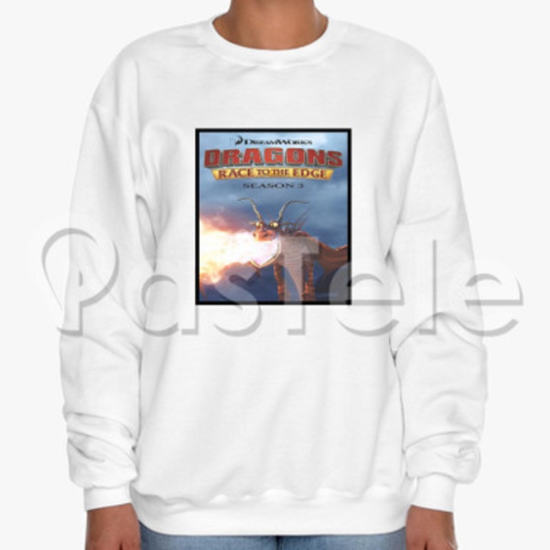 Dragons Race to the Edge Custom Unisex Crewneck Sweatshirt Cotton Polyester Fabric Cloth