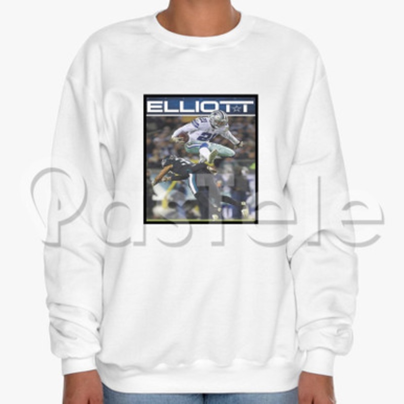 Ezekiel Elliott NFL Dallas Cowboys Custom Unisex Crewneck Sweatshirt Cotton Polyester Fabric Cloth