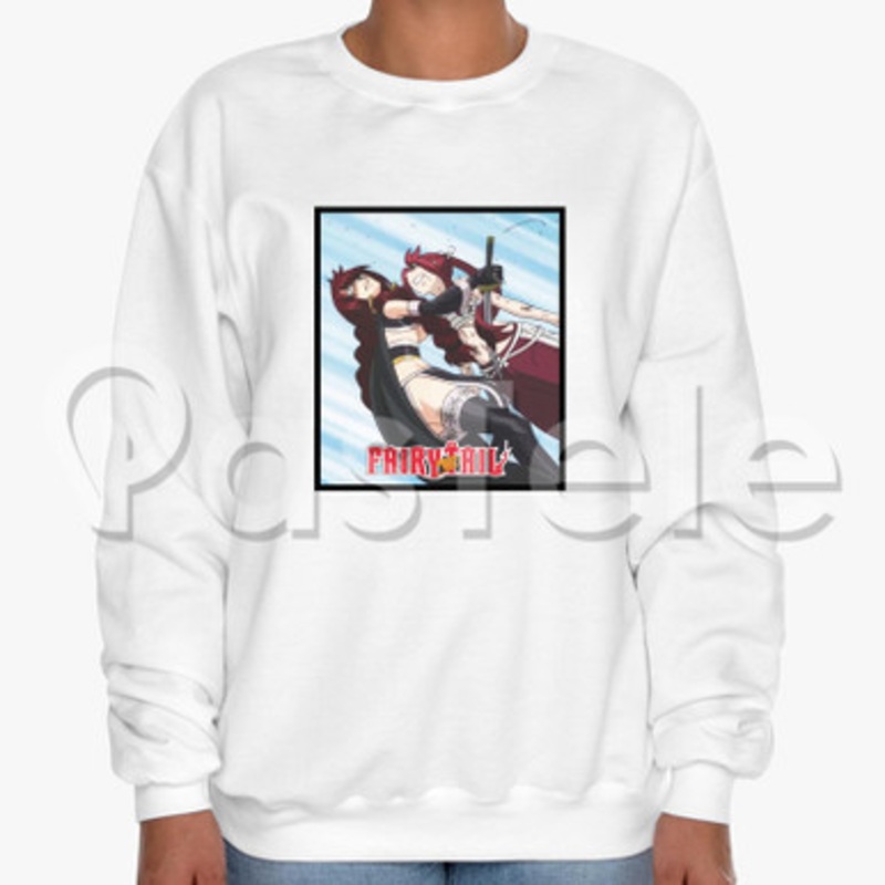 Fairy tail 2 Custom Unisex Crewneck Sweatshirt Cotton Polyester Fabric Cloth