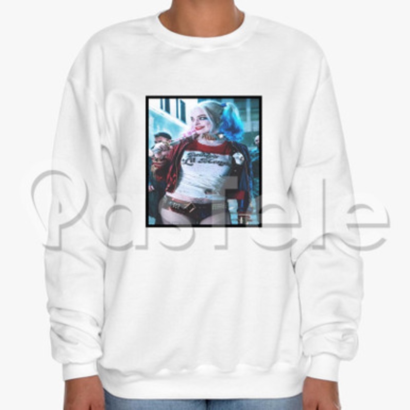 Harley Quinn Custom Unisex Crewneck Sweatshirt Cotton Polyester Fabric Cloth