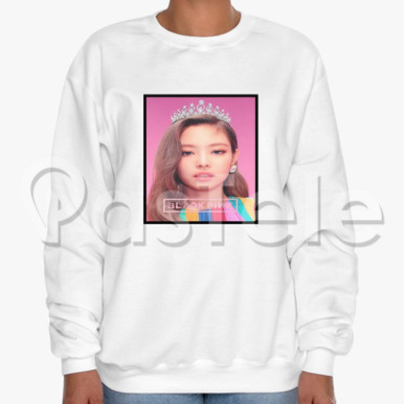 Jennie Black Pink Custom Unisex Crewneck Sweatshirt Cotton Polyester Fabric Cloth