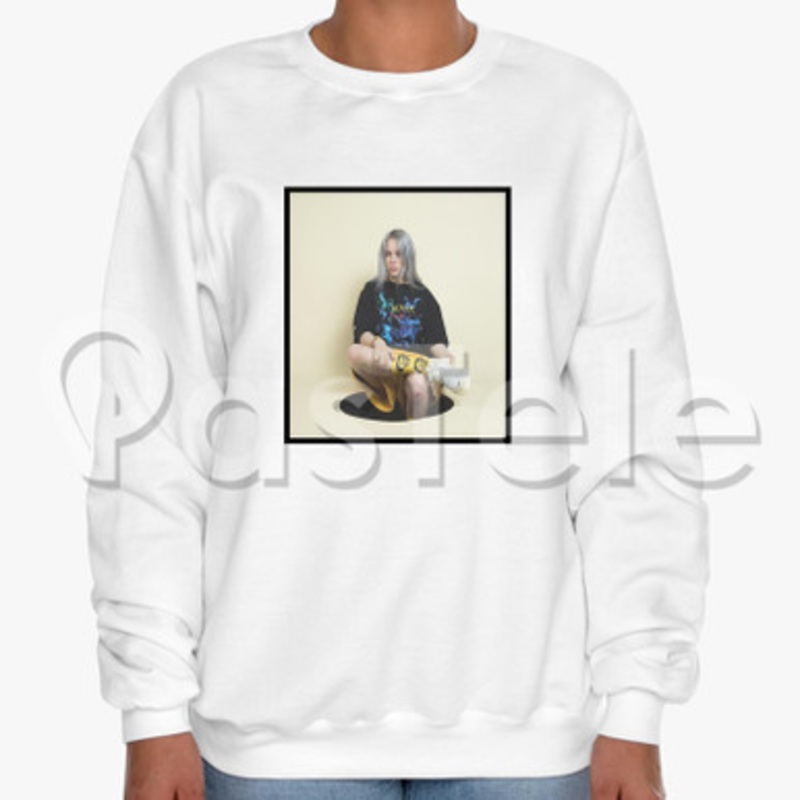Billie Eilish Custom Unisex Crewneck Sweatshirt Cotton Polyester Fabric Cloth