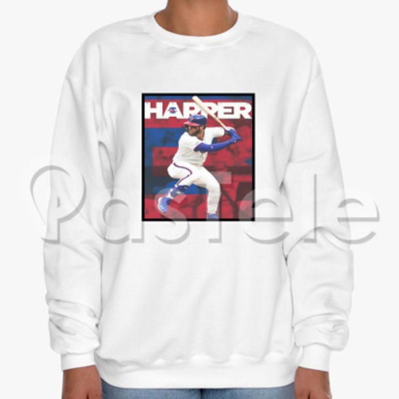 Bryce Harper MLB Philadelphia Phillies Custom Unisex Crewneck Sweatshirt Cotton Polyester Fabric Cloth