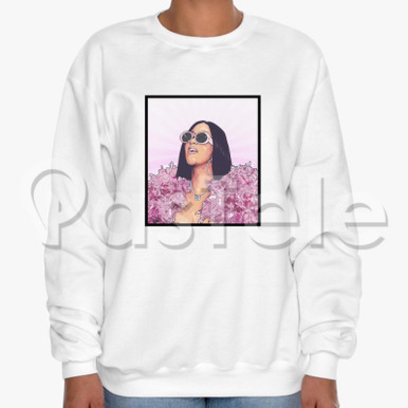 cardi b Custom Unisex Crewneck Sweatshirt Cotton Polyester Fabric Cloth