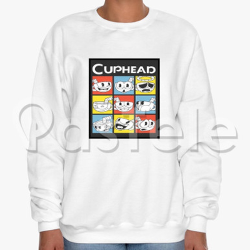 Cuphead 2 Custom Unisex Crewneck Sweatshirt Cotton Polyester Fabric Cloth