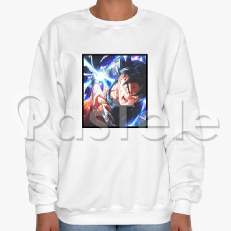 DBZ Goku Ultra Instinct Custom Unisex Crewneck Sweatshirt Cotton Polyester Fabric Cloth