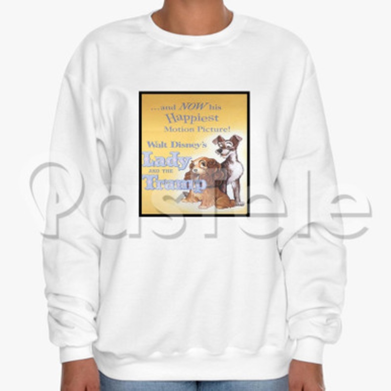 Disney Lady and The Tramp Custom Unisex Crewneck Sweatshirt Cotton Polyester Fabric Cloth
