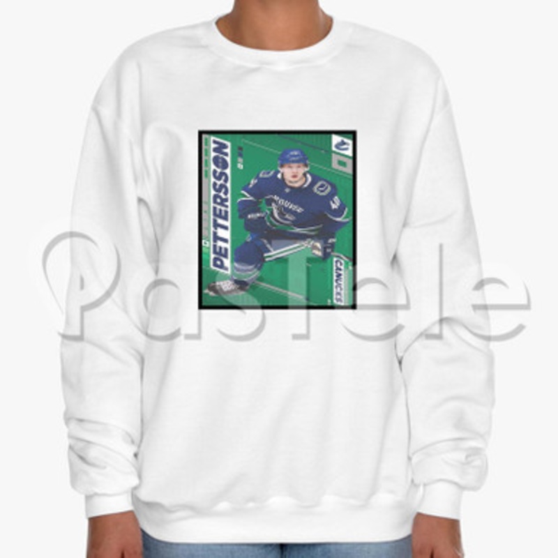 Elias Pettersson Vancouver Canucks NHL Custom Unisex Crewneck Sweatshirt Cotton Polyester Fabric Cloth