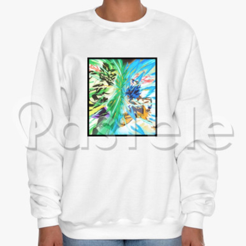 goku vs broly Custom Unisex Crewneck Sweatshirt Cotton Polyester Fabric Cloth
