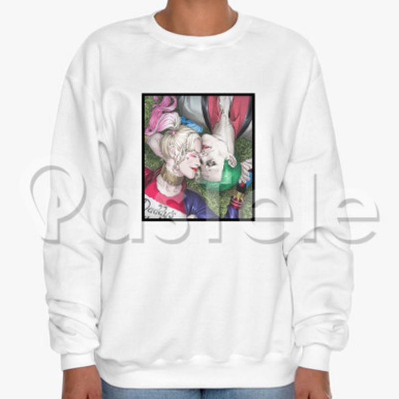 Harley Quinn and Joker Custom Unisex Crewneck Sweatshirt Cotton Polyester Fabric Cloth