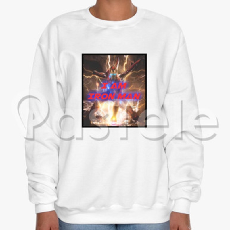 I am Iron Man Custom Unisex Crewneck Sweatshirt Cotton Polyester Fabric Cloth