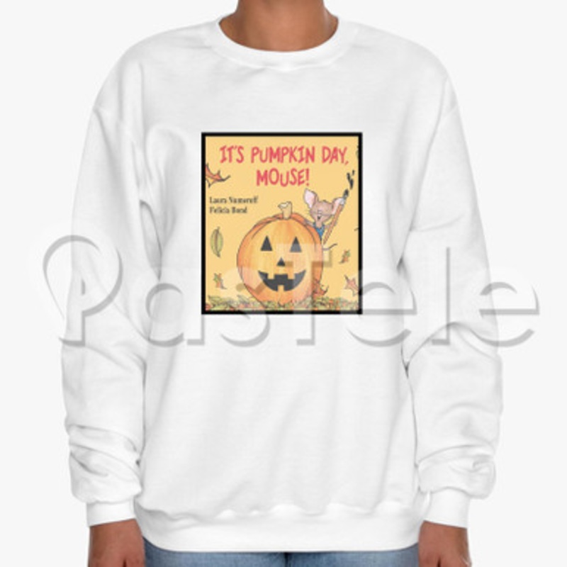 It s Pumpkin Day Mouse Custom Unisex Crewneck Sweatshirt Cotton Polyester Fabric Cloth