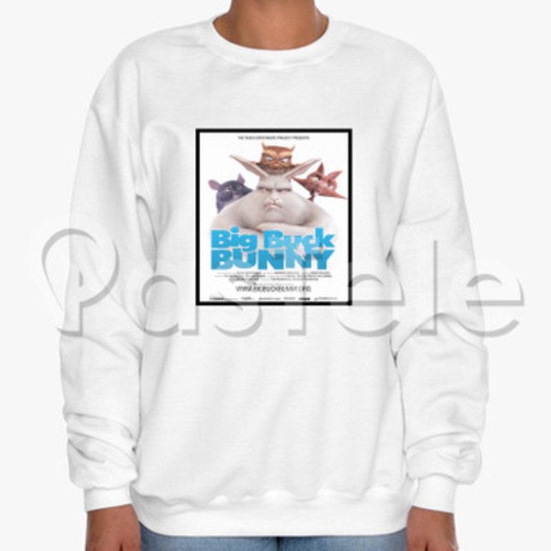 Big Buck Bunny Custom Unisex Crewneck Sweatshirt Cotton Polyester Fabric Cloth