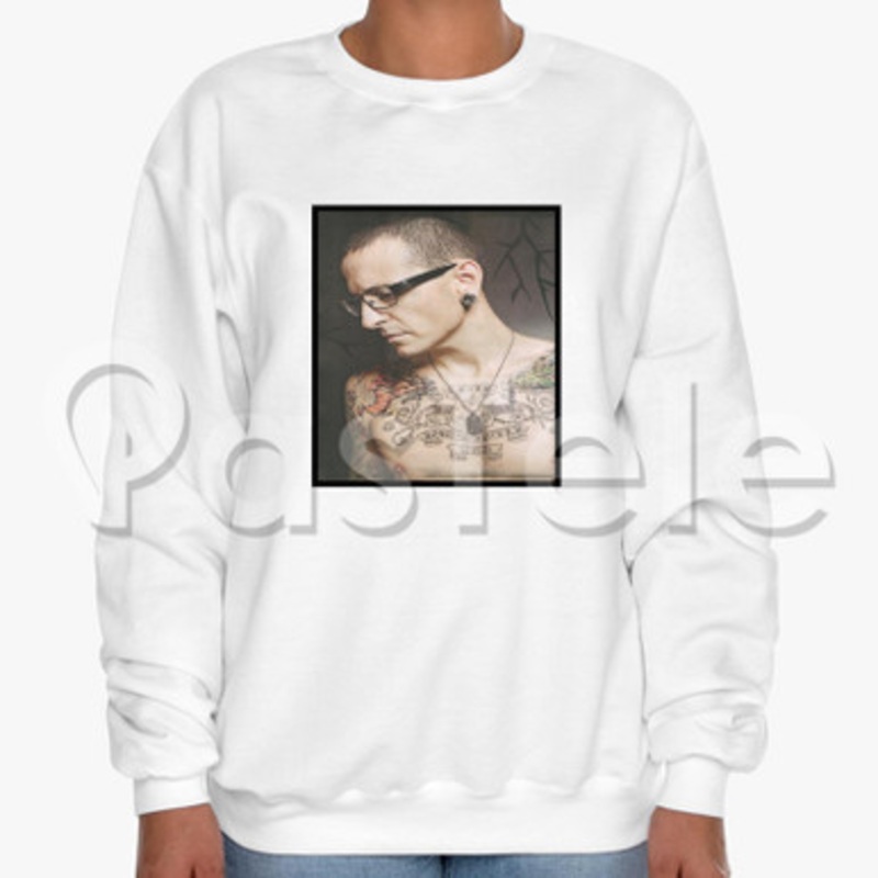 Chester Bennington Tattoo Custom Unisex Crewneck Sweatshirt Cotton Polyester Fabric Cloth
