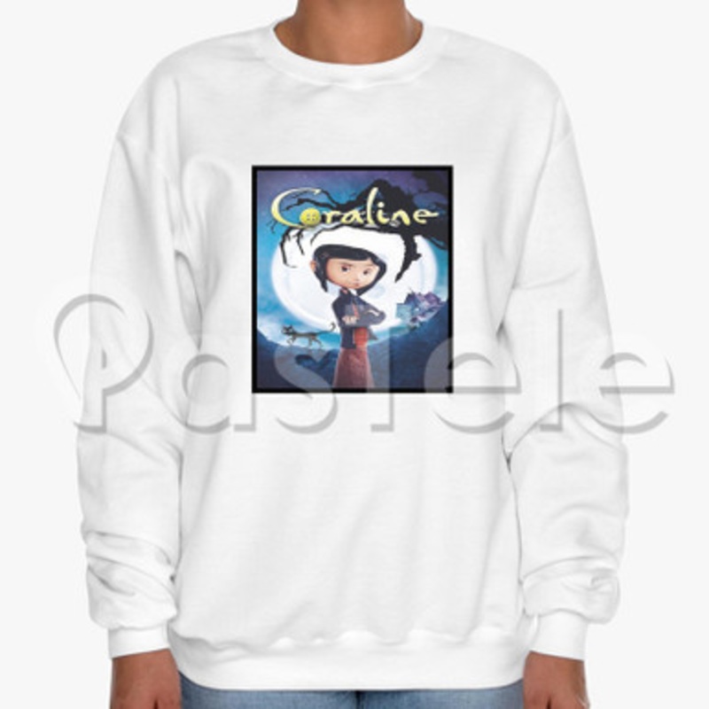 Coraline Custom Unisex Crewneck Sweatshirt Cotton Polyester Fabric Cloth