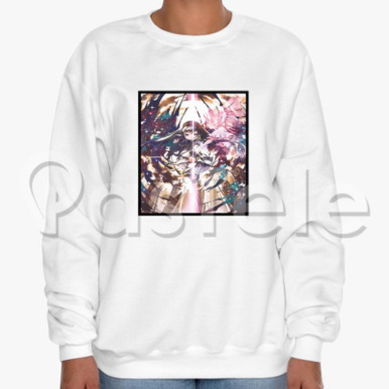 Puella Magi Madoka Magica Custom Unisex Crewneck Sweatshirt Cotton Polyester Fabric Cloth
