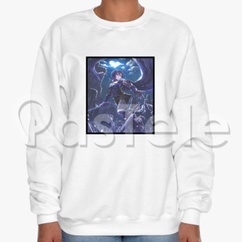 Aqua Kingdom Hearts Custom Unisex Crewneck Sweatshirt Cotton Polyester Fabric Cloth