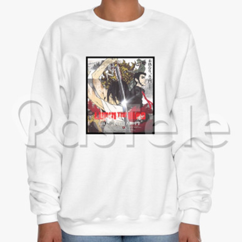 Lupin the Third The Blood Spray of Goemon Ishikawa Custom Unisex Crewneck Sweatshirt Cotton Polyester Fabric Cloth