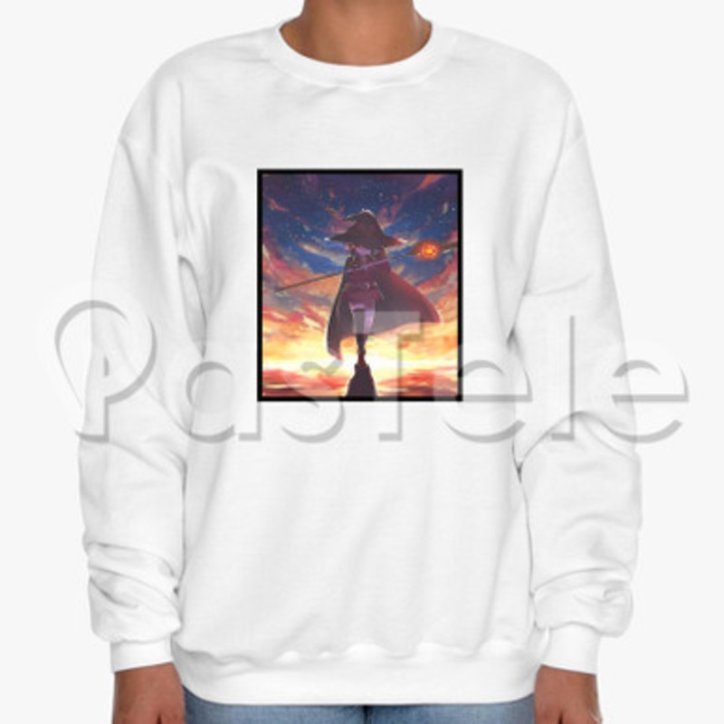 Megumin Konosuba Custom Unisex Crewneck Sweatshirt Cotton Polyester Fabric Cloth