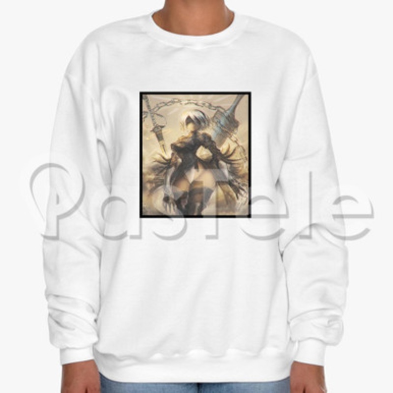 Nier Automata Custom Unisex Crewneck Sweatshirt Cotton Polyester Fabric Cloth