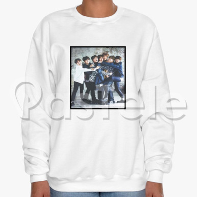 BTS Bangtan Boys Custom Unisex Crewneck Sweatshirt Cotton Polyester Fabric Cloth