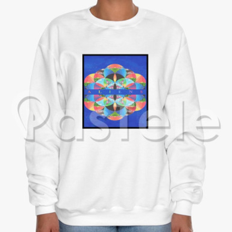 Coldplay Aliens Custom Unisex Crewneck Sweatshirt Cotton Polyester Fabric Cloth