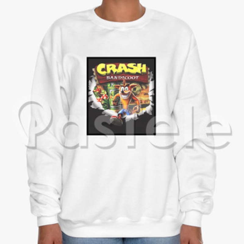 Crash Bandicoot Custom Unisex Crewneck Sweatshirt Cotton Polyester Fabric Cloth