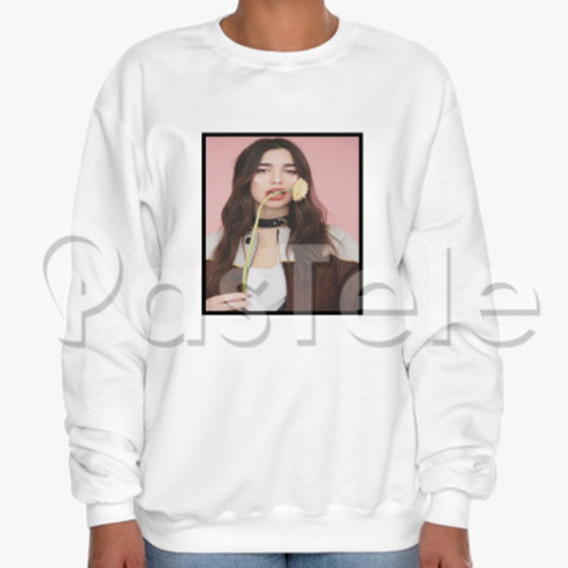 Dua Lipa Custom Unisex Crewneck Sweatshirt Cotton Polyester Fabric Cloth
