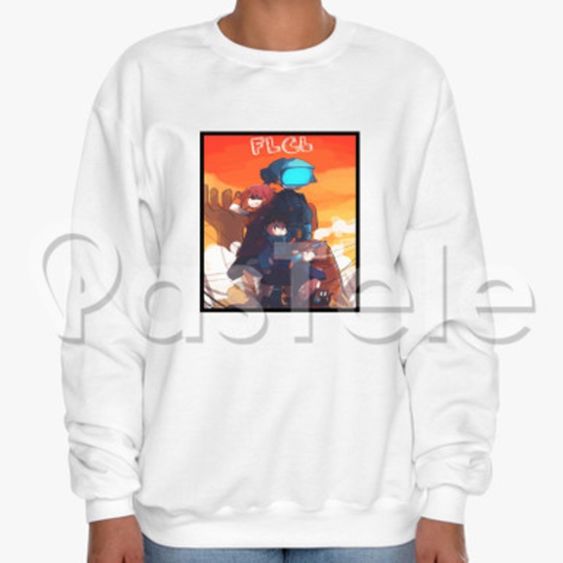 FLCL Canti and Takkun Custom Unisex Crewneck Sweatshirt Cotton Polyester Fabric Cloth