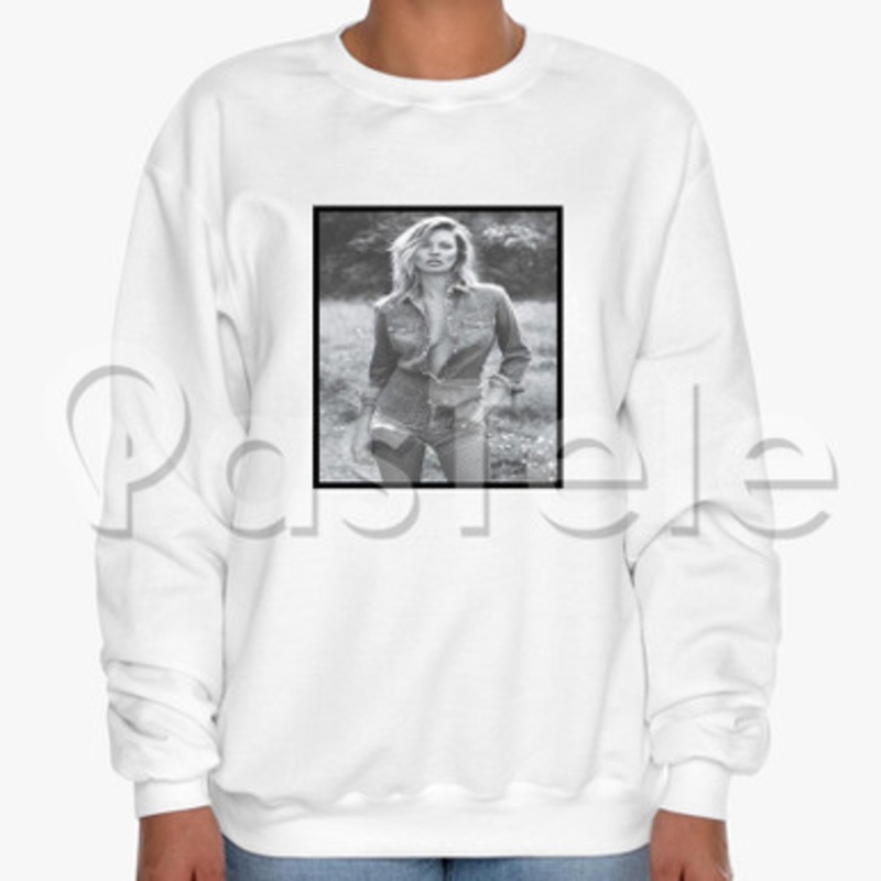 Kate Moss Custom Unisex Crewneck Sweatshirt Cotton Polyester Fabric Cloth