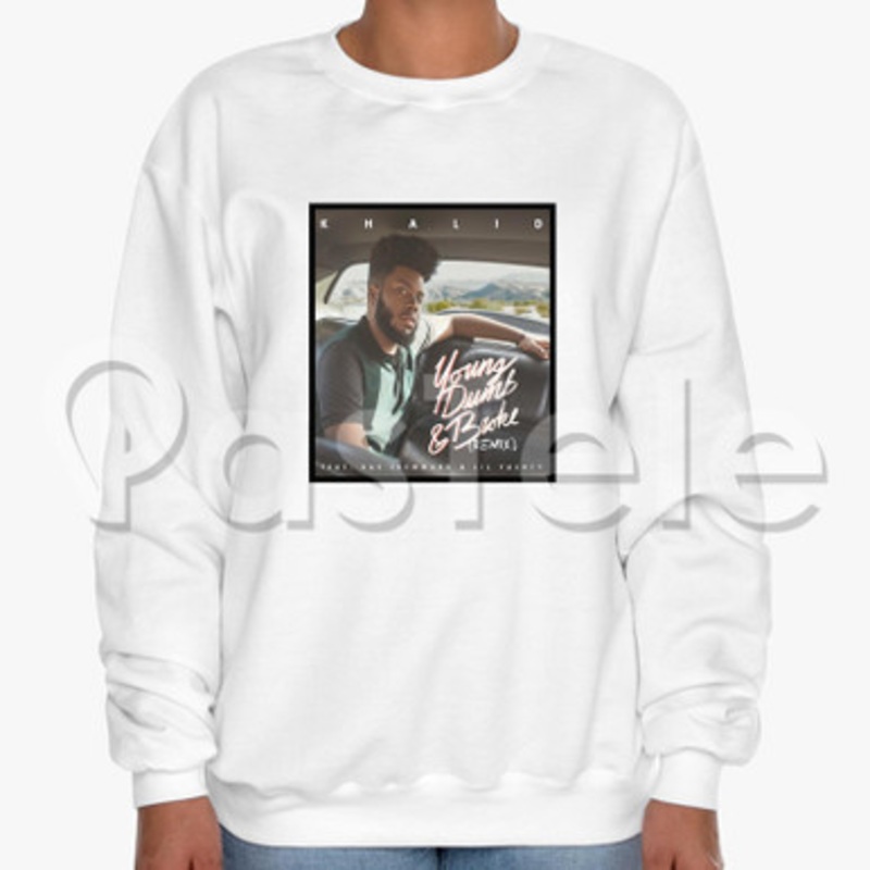 Khalid Young Dumb Broke Custom Unisex Crewneck Sweatshirt Cotton Polyester Fabric Cloth