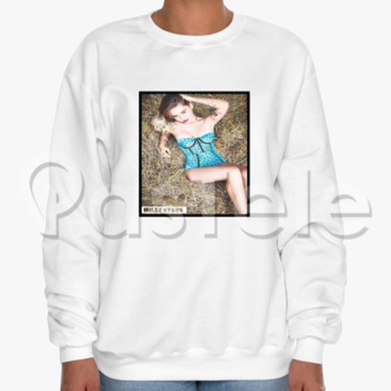 Miley Cyrus Custom Unisex Crewneck Sweatshirt Cotton Polyester Fabric Cloth