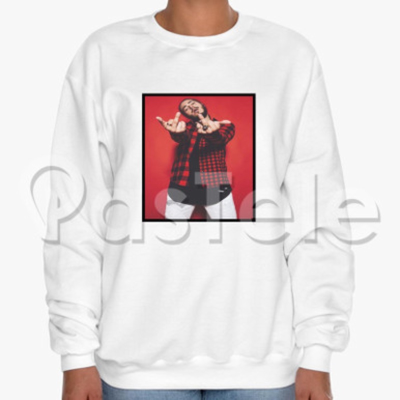Post Malone Custom Unisex Crewneck Sweatshirt Cotton Polyester Fabric