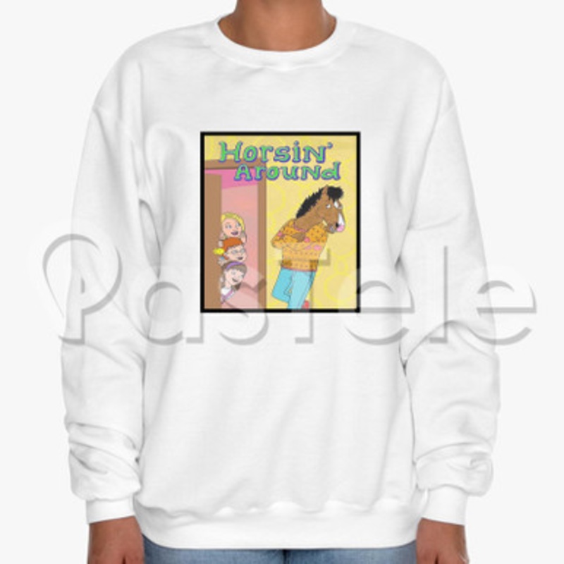 Horsin Around Custom Unisex Crewneck Sweatshirt Cotton Polyester Fabric