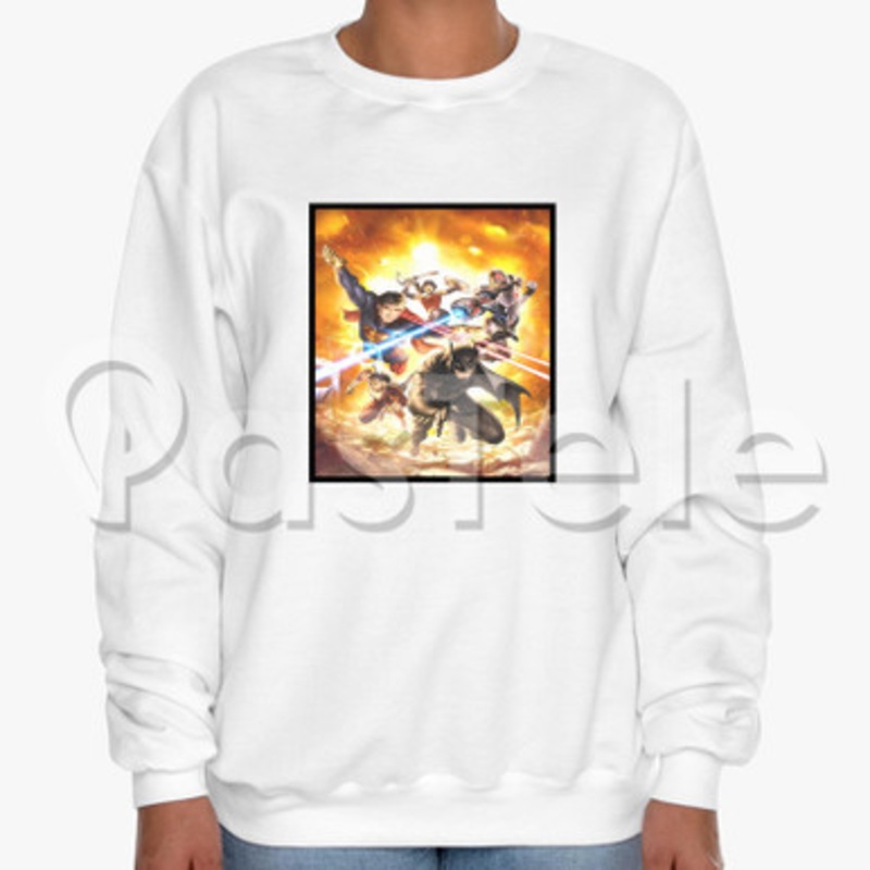 Justice League War Custom Unisex Crewneck Sweatshirt Cotton Polyester Fabric