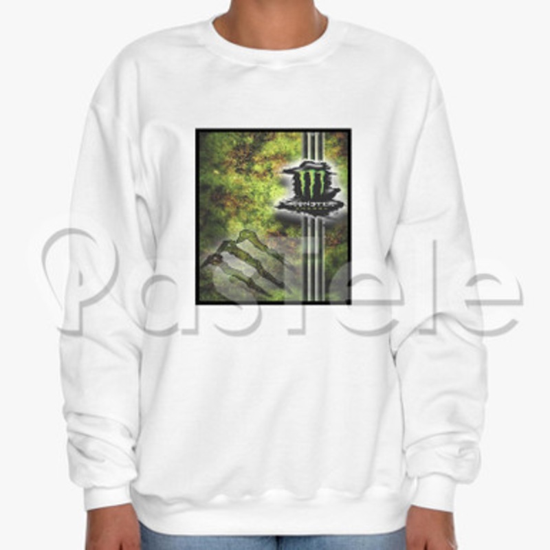 Monster Energy Custom Unisex Crewneck Sweatshirt Cotton Polyester Fabric