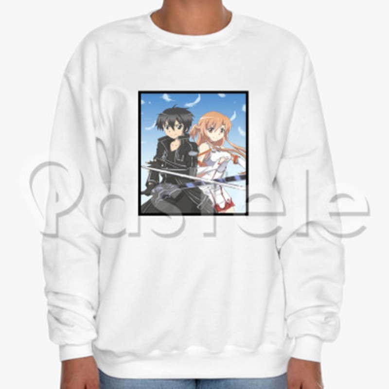 Sword Art Online Kirito Asuna Custom Unisex Crewneck Sweatshirt Cotton Polyester Fabric