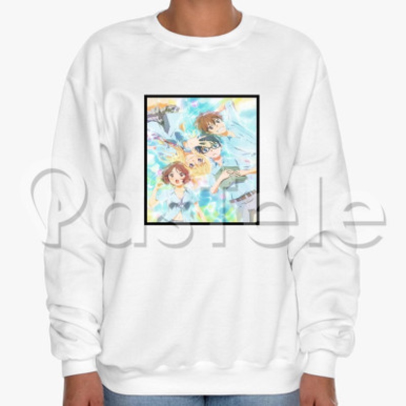 Your Lie in April Custom Unisex Crewneck Sweatshirt Cotton Polyester Fabric