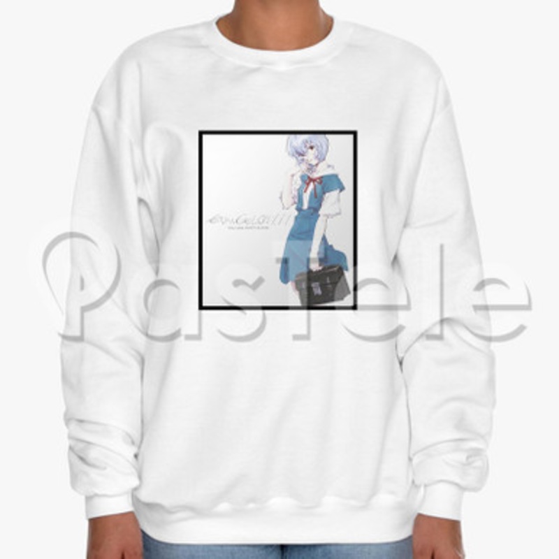 Evangelion You Are Not Alone Custom Unisex Crewneck Sweatshirt Cotton Polyester Fabric