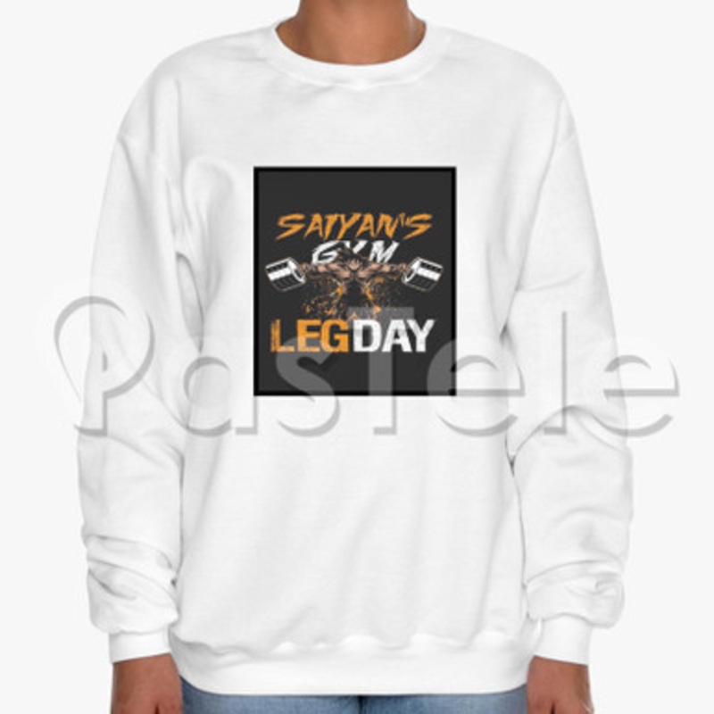 LEG DAY GYM Goku Dragon Balls Custom Unisex Crewneck Sweatshirt Cotton Polyester Fabric
