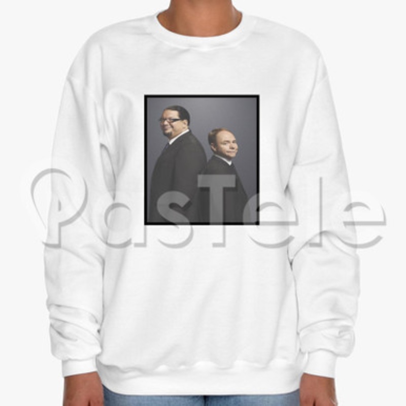 Penn and Teller Custom Unisex Crewneck Sweatshirt Cotton Polyester Fabric