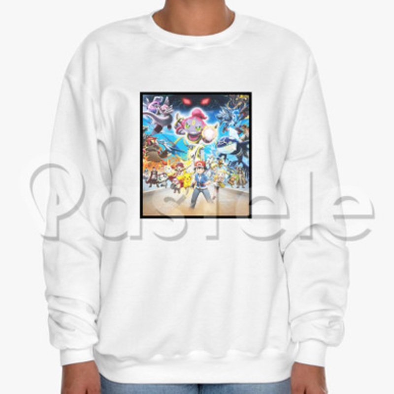 Pok mon the Movie Hoopa and the Clash of Ages Custom Unisex Crewneck Sweatshirt Cotton Polyester Fab