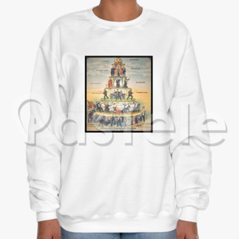 Pyramid of Capitalist Systems Custom Unisex Crewneck Sweatshirt Cotton Polyester Fabric