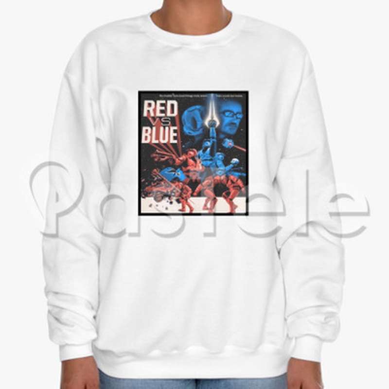 Red vs Blue Halo Custom Unisex Crewneck Sweatshirt Cotton Polyester Fabric